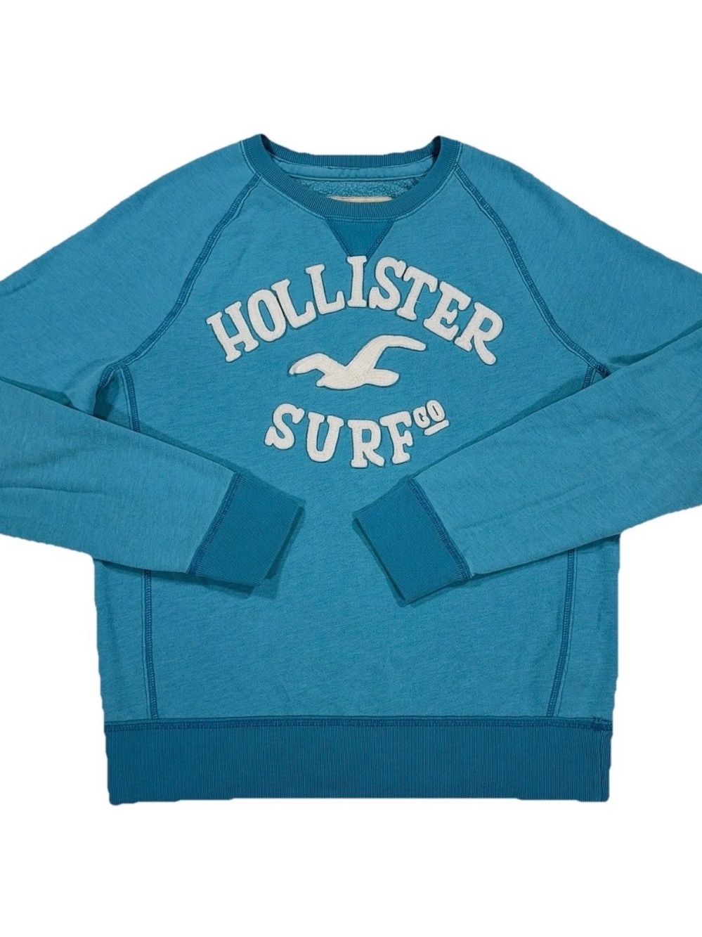 Hollister Surf Co Vintage Y2K Sweatshirt Womens XL Blue Applique Crewneck